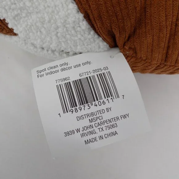 Football Pillow Celebrate it Tailgate Sports Home Decor 17.5" x 11" Brown White - Picture 8 of 9